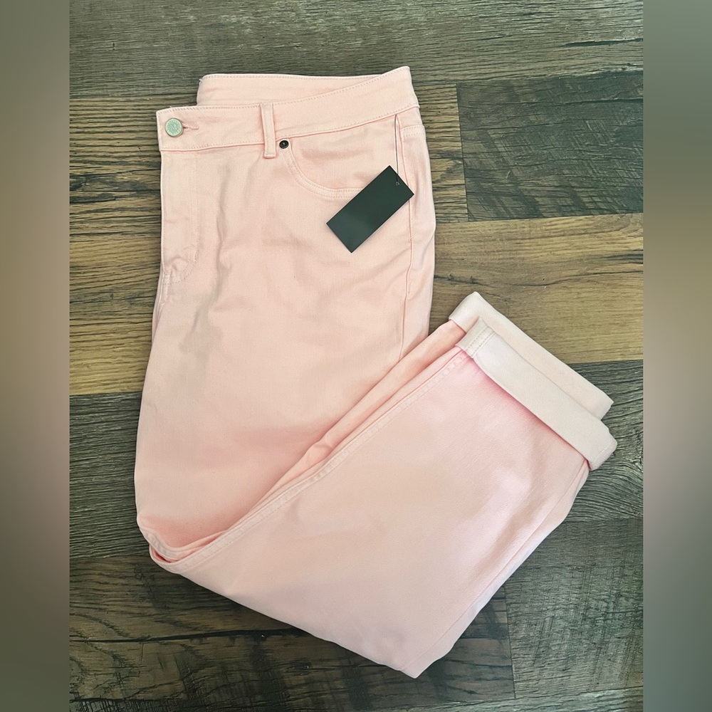 MARTHA STEWART • SIGNATURE PETITE • ROLLED HEM ANKLE JEAN • PINK • SZ 16 P • NWT - Picture 6 of 11